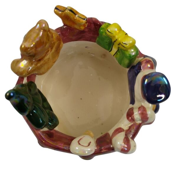 Christmas Votive Lusterware Finish Ceramic Tea Light Holder Candle Holder - Picture 7 of 15